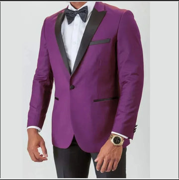 2 Piece  Burgundy Jacket Black Pant Formal Wedding Elegant Men Suits Groom Tuxedo Prom Blazers High Quality CustomSet Costume