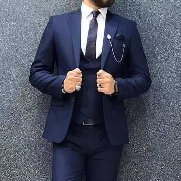 New Arrival Men's Suits 3 Piece Fashion Notch Lapel Single Breasted Suit Evening Party Office Work Male Business Formal Outfits