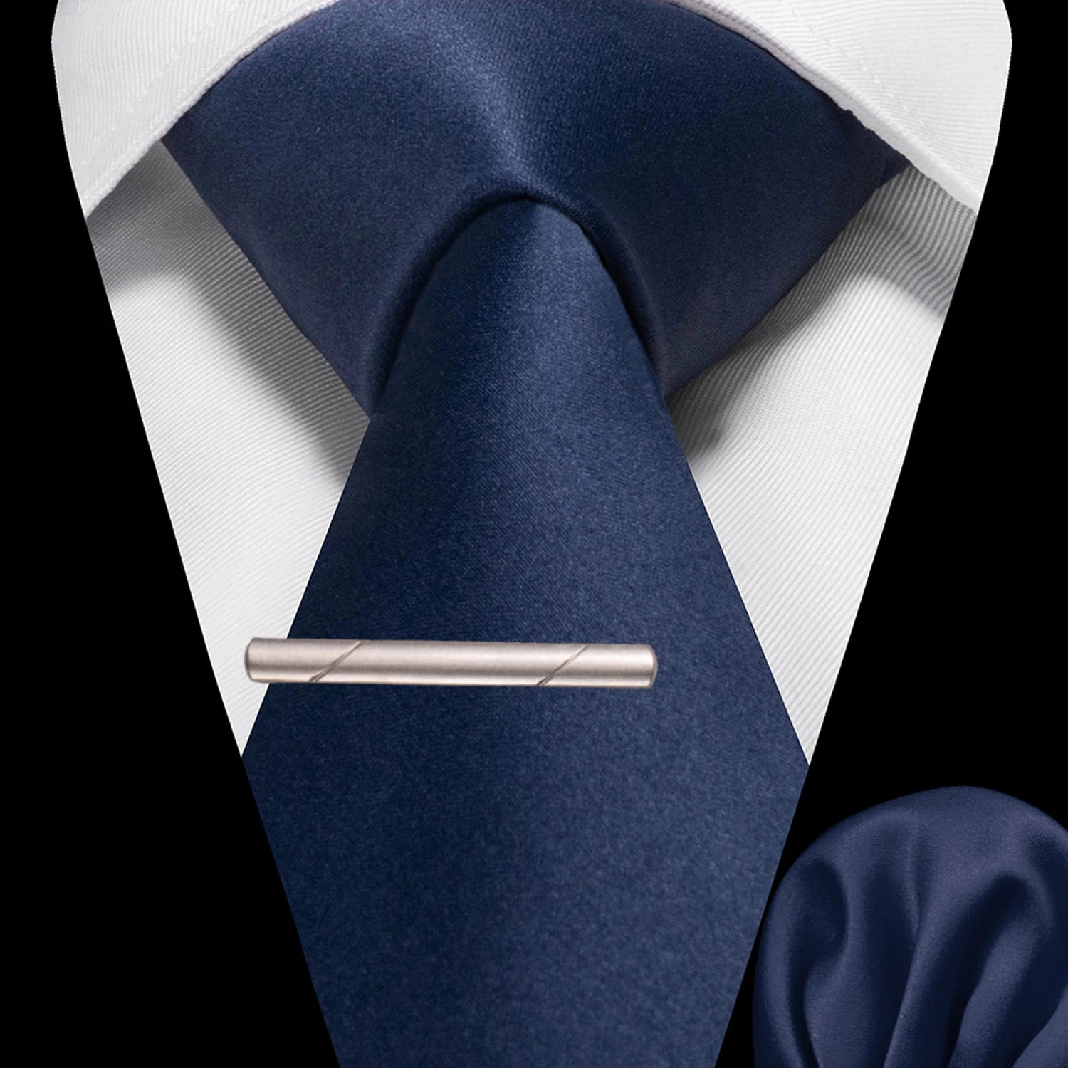 JEMYGINS Solid polyester Men Tie Handkerchief tie clip Set Blue Pink Mint Green Necktie for Wedding Party Business Accessories