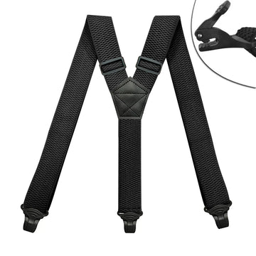 Heavy Duty Suspenders for Men Work Outdoor 3.8cm/1.5inch Y-back 3 Plastic Clips Adjustable Elastic Trouser Braces Strap Belt