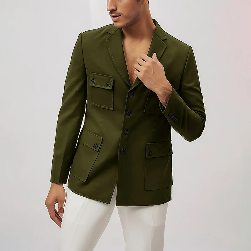 2025 New Style Stylish Men's Suit 2 Pieces Jacket Pants Casual Travel Commute Work Office Male Suits Set