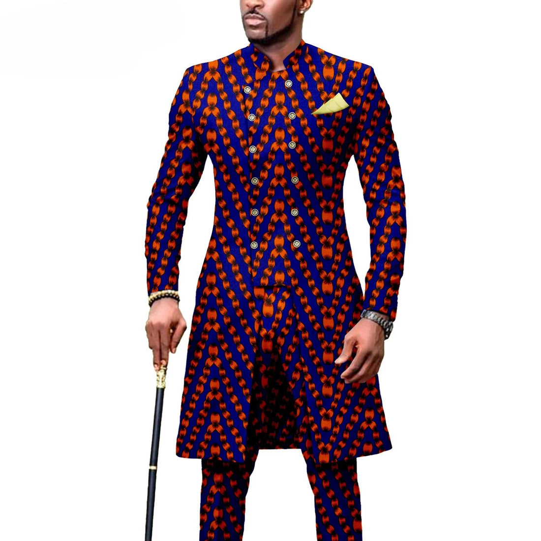 vêtements africains, costume  mariage pour hommes, Double boutonnage coupe cintrée, Blazer et pantalon brodés, ensemble 2 pièces
