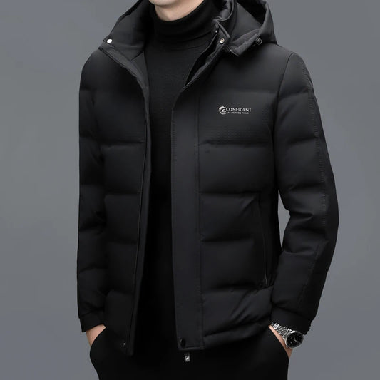 YX-2602 Winter New Men's Short Down Jacket Thickened And Velvet Warm Brand Authentic Business And Leisure White Duck Down Top