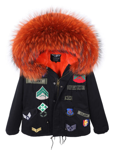 Maomaokong Women's Winter Jacket 2025 Embroidered Natural Real Fur Collar Removable Lining Female Parkas Outerwear Coat