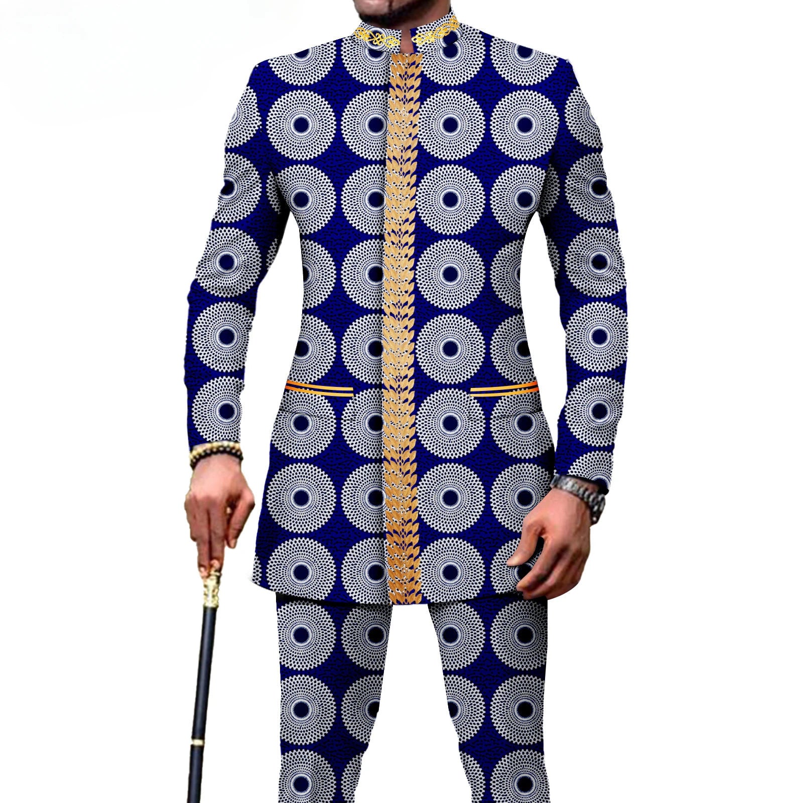 2025 Dashiki for Men African Suit Embroidery Jackets and Pants 2 Piece Set Traditional Attire Dashiki Clothes Print Outfits