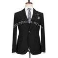 High Quality Men Suits Notch Lapel Single Breasted Navy Blue Pinstripe Suit Smart Casual Formal Party 3 Piece Formal Blazer