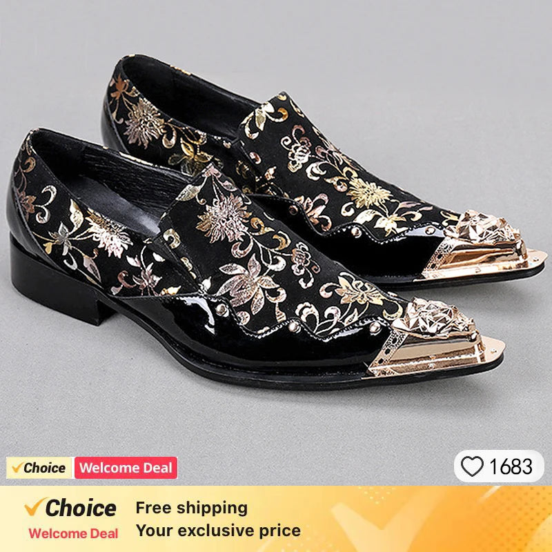 Summer Slip-on business dress mens Derby shoes black snake Luxury Genuine leather shoe man pointed party Trend Crocodile wedding