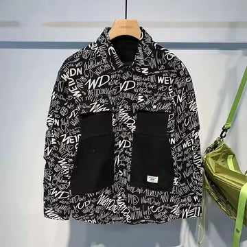 Trendy Men's Society Handsome Hong Kong Style Long-sleeved Shirts Handsome Trendy Brand Sleeve Floral Shirts