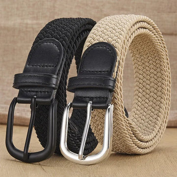 Men's Belt Casual Woven Elastic Belt Outdoor Sports Women's Belt No Need for Punching Climbing Work Belt For Men Women Fashion