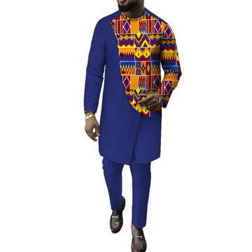 2025 African Printed Ethnic Men's Casual Suit, African Clothing, 2-piece Shirt and Trousers, Ankara Clothing men suits