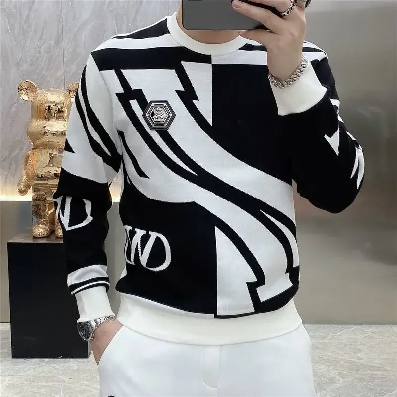 Male Sweatshirt Autumn Round Neck Crewneck New In Men's Pullover Emo Designer Tops Luxury Funny Simple Korean Style Welcome Deal