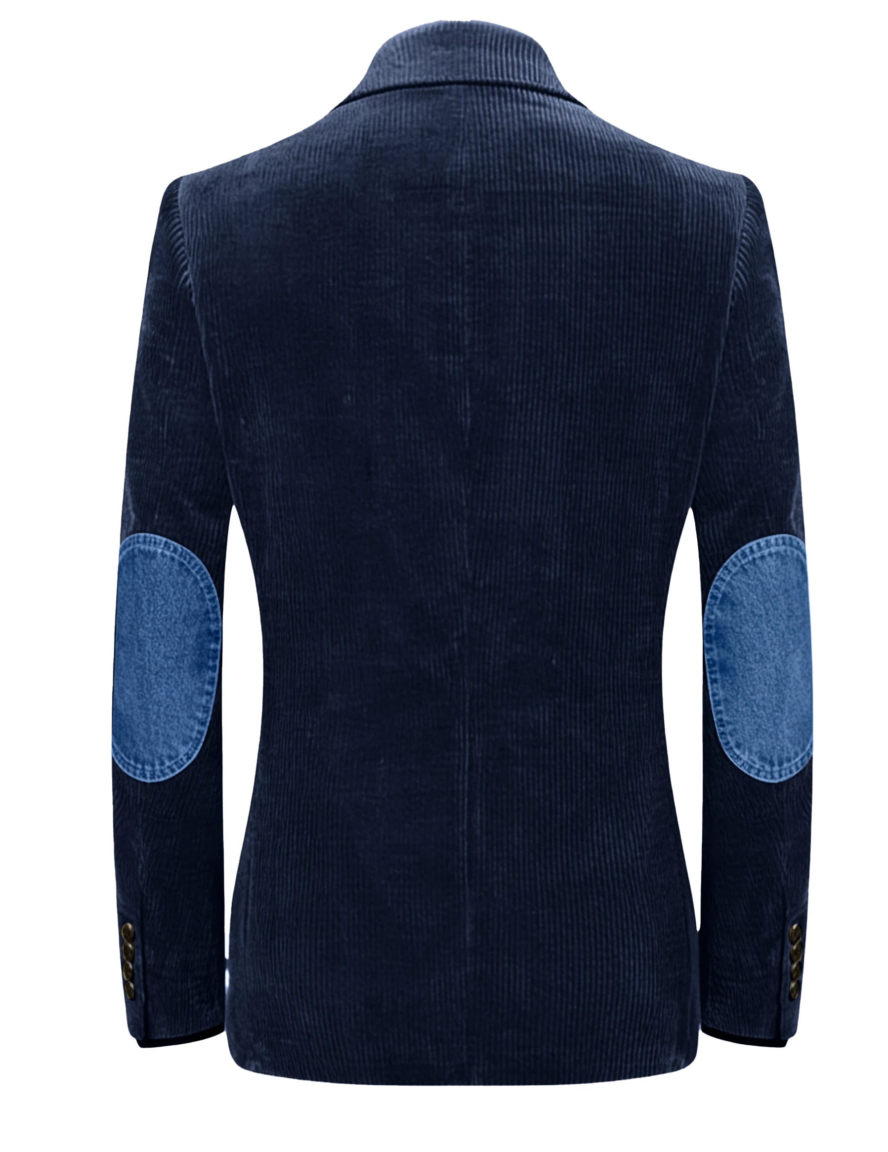 Vintage Men's Corduroy Blazer Jacket with Denim Elbow Patches Casual Business Notch Lapel Suit Sport Coats for Men Spring
