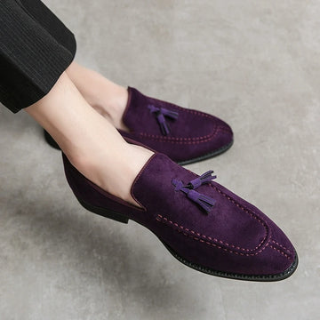 Men's Casual Leather Shoes Mens Fashion Patchwork Party Wedding Loafers Moccasins Men Slip-on Light Comfortable Driving Flats