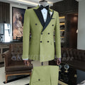 Elegant Men Suits Classic Double Breasted Peak Lapel Male Clothing 2 Piece Fashion Evening Party Business Prom Formal Set