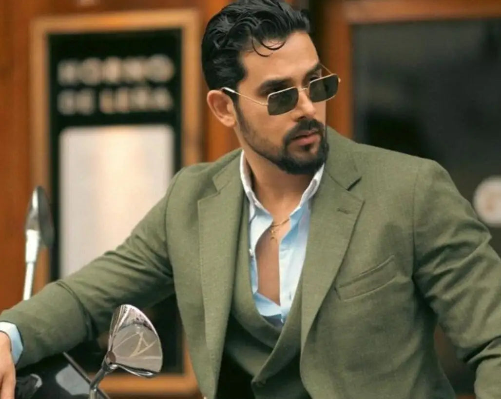 Sage Green Linen Men Suits 3 Pieces Prom Wedding Tuxedo Summer Slim Fit Groom Blazer Trousers Vest Set Formal Men Suit Set