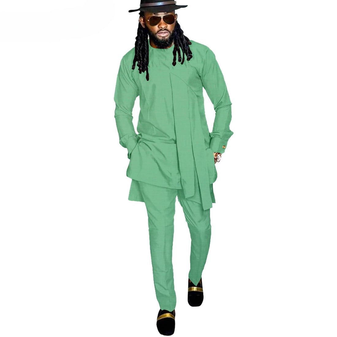 New Direct African National Batik Cotton Fashion Casual Two-piece Set (top + Pants) Men's Suit Can Be Customized  Man Clothes