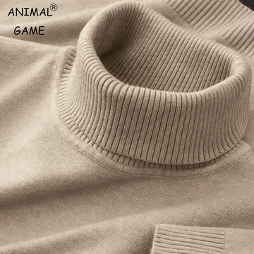 New Mens Knitted Sweaters Solid Color Turtleneck Breathable Pullovers Warm Outdoor Basic Streetwear autumn Business Tops