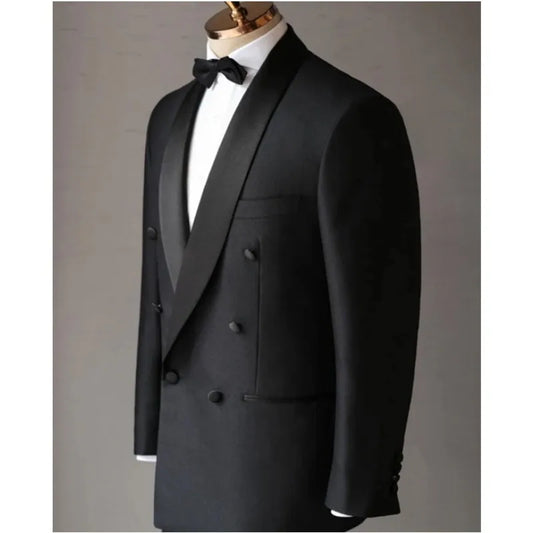 Men Black Formal Suit Jackets Business Uniform Work Blazer Shawl Lapel Tops Regular Slim Fit Wedding Suit For Men Only Jacket