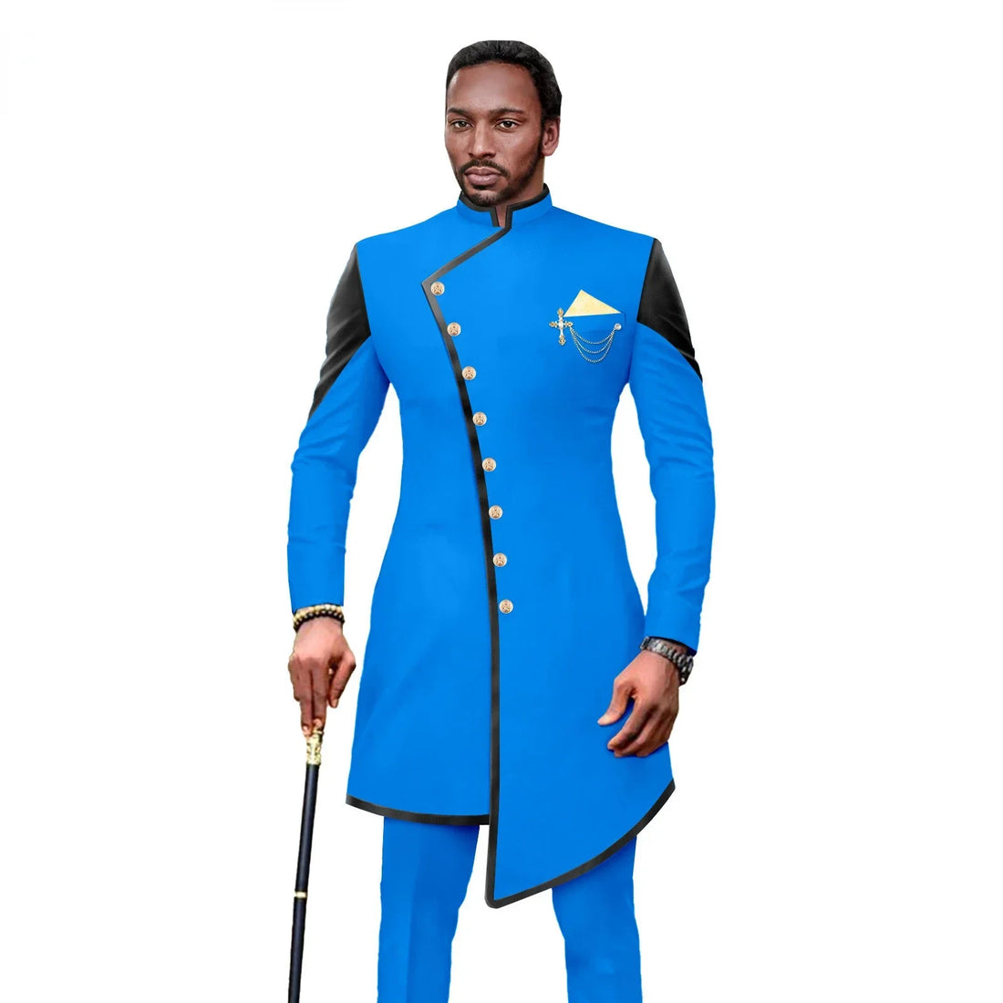 Elegant Appliqued Two-piece Men's Suit for Wedding Banquet Host Dance Prom Christmas Costume Men Blazer Chinese Style