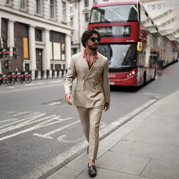 Summer Casual Suit For Men 2 Pieces Jacket Pants Blazer Sets Formal Wedding Prom Suits Groom Tuxedos