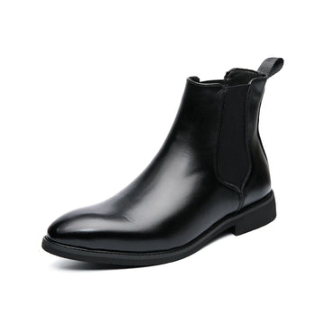 High Top Handmade Men Business Chelsea Boots Black Leather Men Office Shoes 2024 Designer Classic Italy Ankle Boots Size 38-48