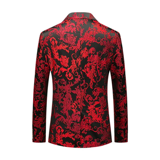 Classic Men Business Jacquard Suit veste noire / rouge / bleu masculin de luxe de luxe Blazer Slim Fit Robe Coat