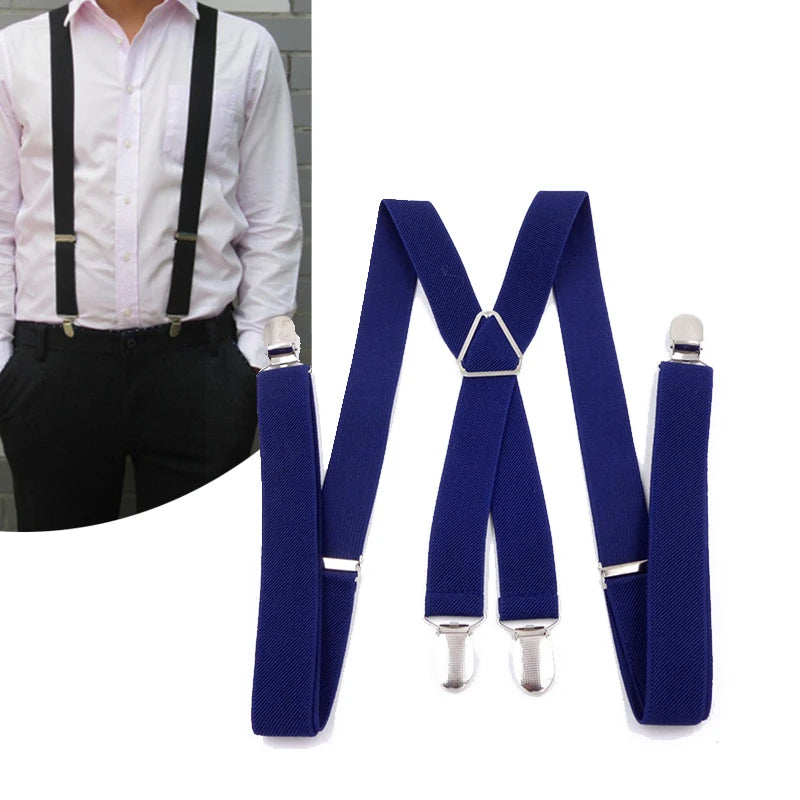 Men Casual Suspenders Elastic Suspenders Clip Belt for Men