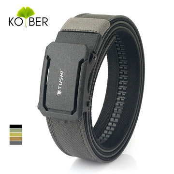 KOLBER New Tactical Belt for Men and Women Metal Automatic Buckle Black Military Army Gun Belt Thick Nylon IPSC Waistband Girdle