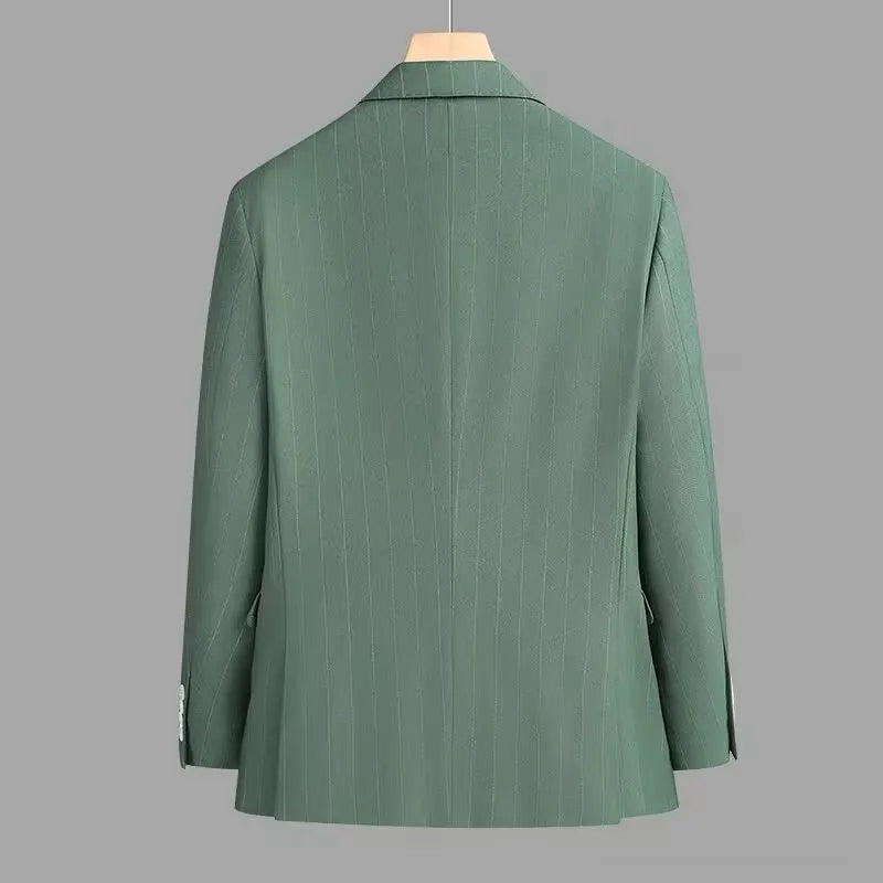 Men's spring new business two button casual single piece double slit suit jacket green top trend HT01