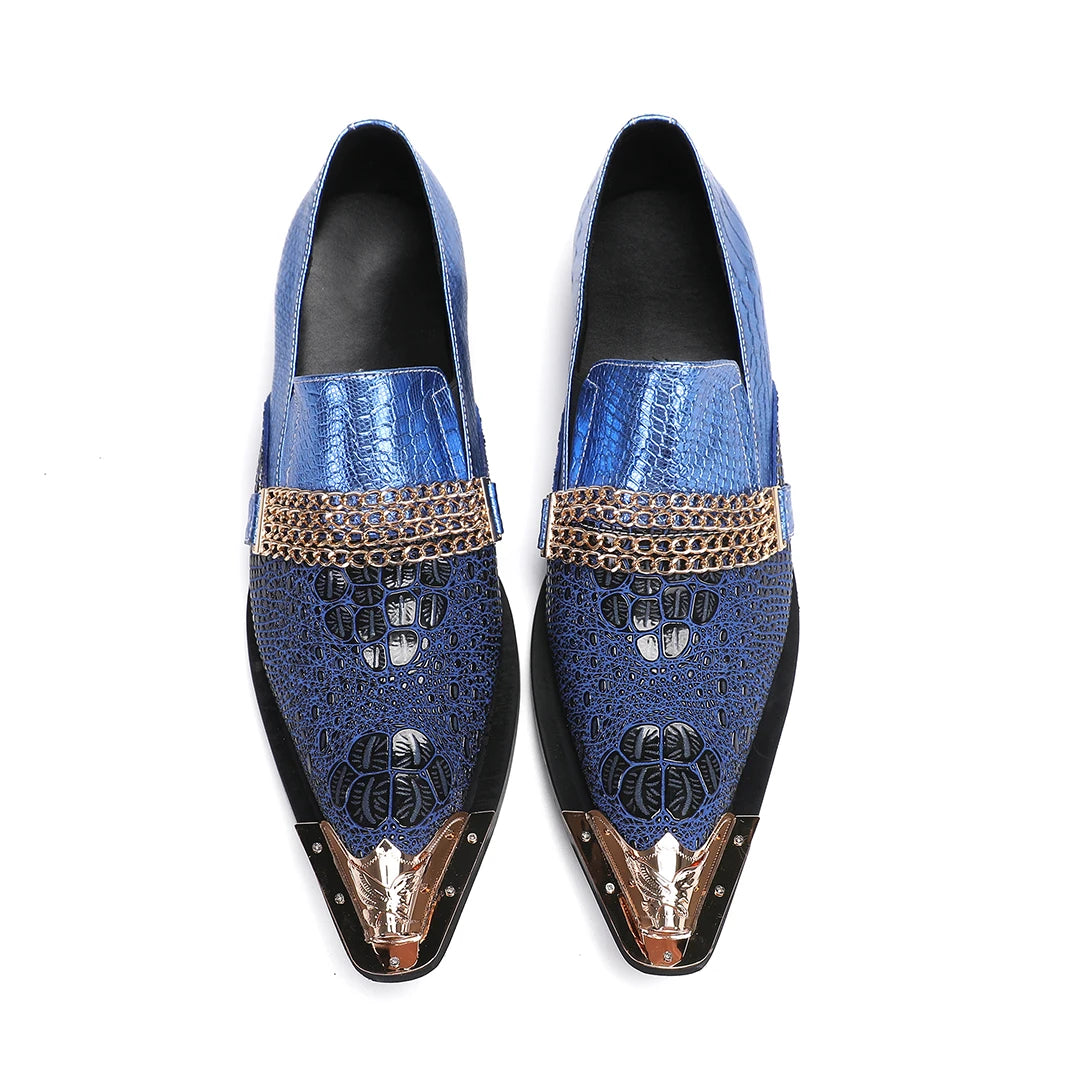 Sapato Social Masculino men's shoes are handmade with metal pointed leather for parties and weddings Calzado hombre  shoes