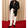 Black White Men Suit 2 Pieces Jacket Pants Social Party Business Casual Suits Set Work Commute Male Clothing