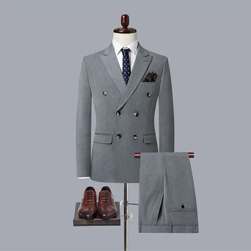 two-piece New 2024 Men's Business Casual Suit Solid color slim-fit  suit