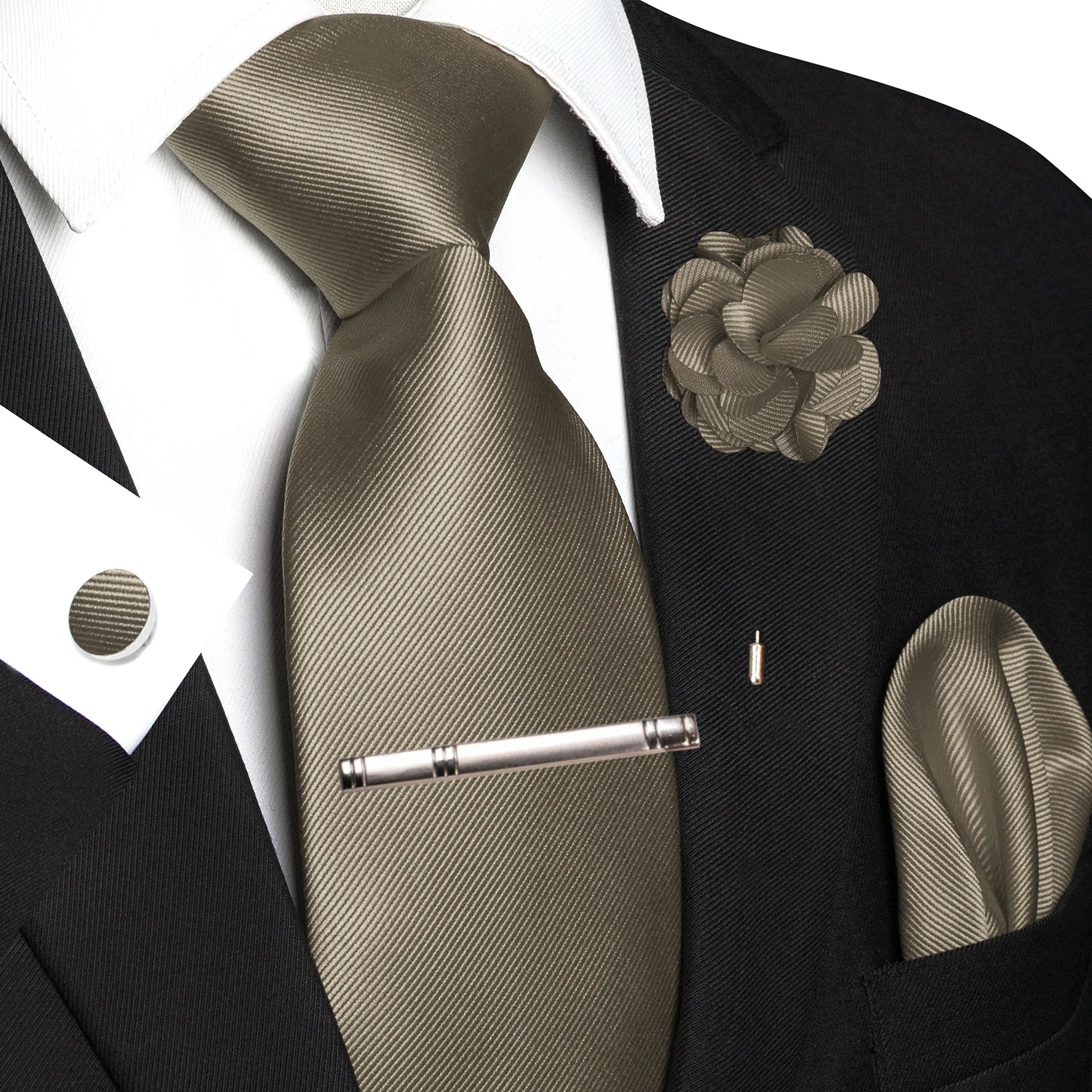 JEMYGINS Blue Solid Wedding Tie For Men Handky Cufflink Brooch Gift Mens Elegant Necktie Fashion Business Party Dropshiping