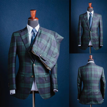 Elegant Men Suit Tailor-Made 2 Pieces Blazer Pants Plaid Single Breasted Fit Slim Formal Business Causal Party Host Customized