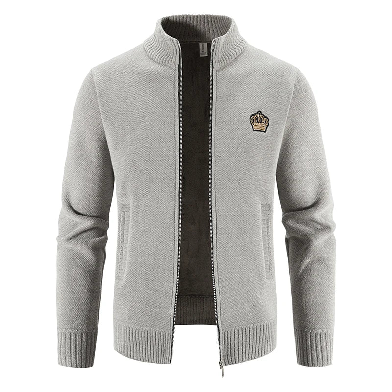 Men Knit Cardigan Sweater Coat Spring Autumn Jacket Y2K Fleece Clothing Zipper Open Overcoat Hombre Cardigans