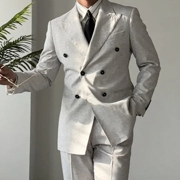 Costume de robe à double seins 2 pièces Costume de mariage de haute qualité pour les hommes Business Formal Office de travail décontracté Costume de bal