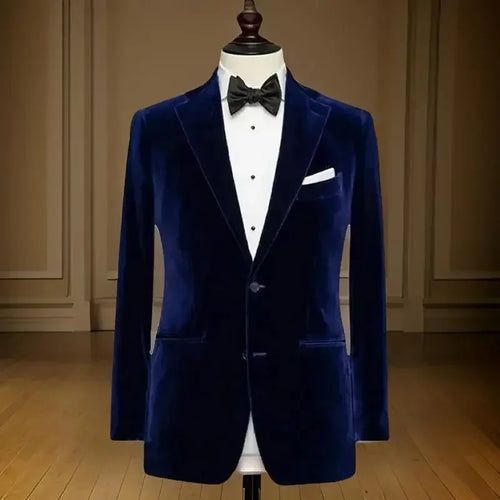 American Style Suit Jacket For Men Notched Lapel Slim Fit Male Blazer 1 Piece Velvet Smoking Jacket Ready To Ship 2025