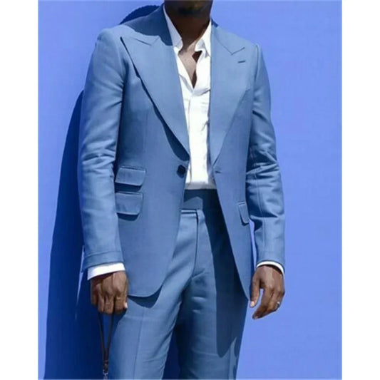 2024 Mens de homens elegantes casamento formal slim fit Blazer Straight Straight Casual Casual Alta qualidade personalizada conjunto de peças Homme