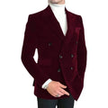 Italian Style Men Suit Jacket Slim Fit 1 Piece Peak Lapel Velvet Smoking Male Fashion Blazer Double Breasted Wedding Suit 2025