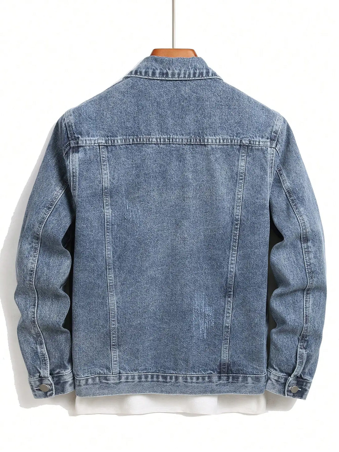 Men's denim jacket for spring and autumn. Blue retro distressed coat. For daily leisure, fashionable and trendy.