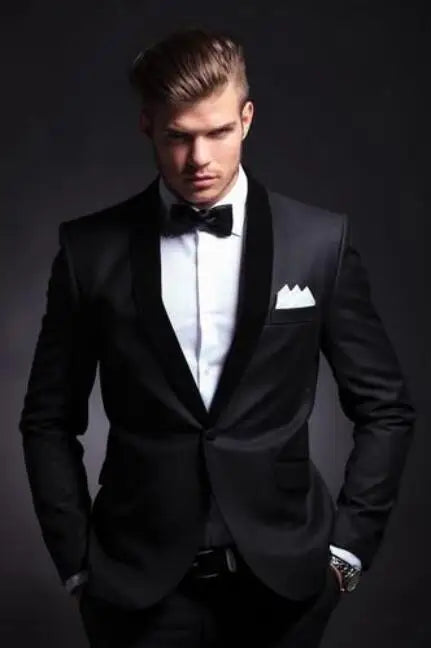 Fashion Lattice Men's Suit Slim Fit Prom Wedding Suits For Men Groom Tuxedo Jacket Pants Set Custom Casual Formal 2 Piece