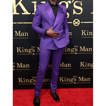 Purple Double Breasted Men's Suit 2 Pieces Work Commte Business Casual Formal Occasion Male Clothing