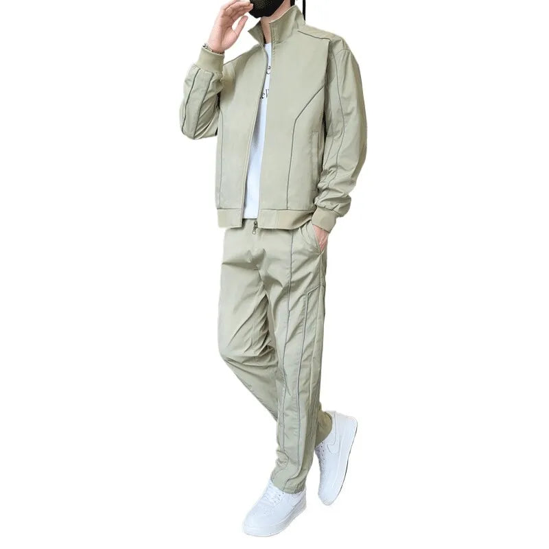 Spring Autumn New Mens Tracksuits 2025 Men Sets Sweatshirt+sweatpants Tracksuit Zipper Lapel  Sports two Piece Suit