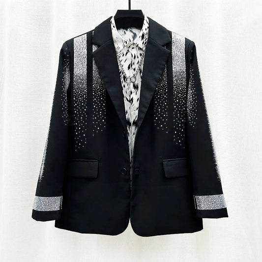 PFHQ Korean Temperament Blazers Men's Heavy Industry Hot Diamond Suit Jackets Trendy Handsome Ins Loose Cool Coat Autumn 21Z2344