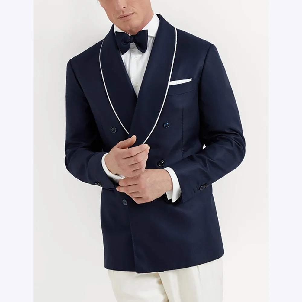England Style Men's Suits Elegant Shawl Lapel Single Breasted Suit For Wedding Prom Formal Outfit Costume Homme Jacket Pants