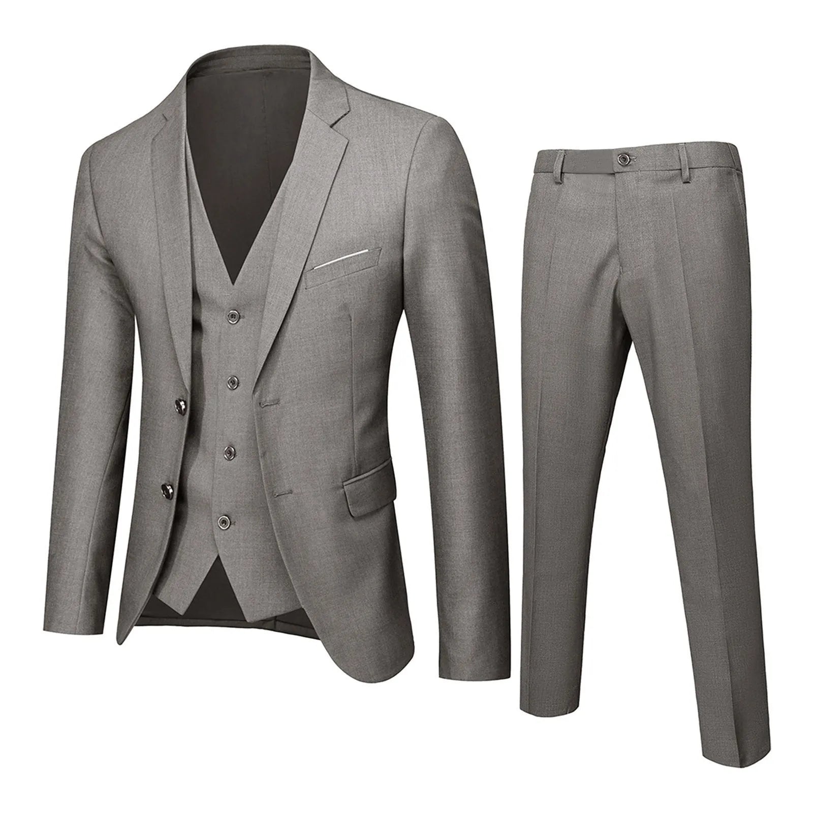 W37 Elegante Blazer Anzug für Männer Kleidung 3 Stücke Set Jacketweste und Hosen Schlanke Business Suits Party Hochzeit formaler Freizeit Su Su