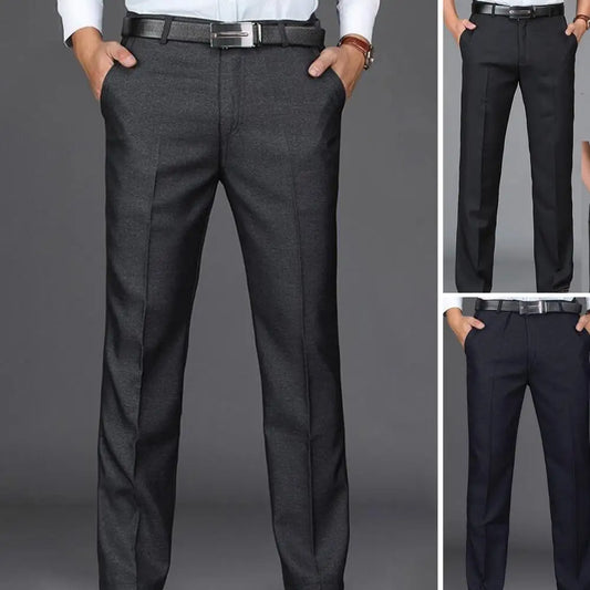 Chic Wedding Suit Pants Straight Match Shirt Pocket Business Groom Suit Pants