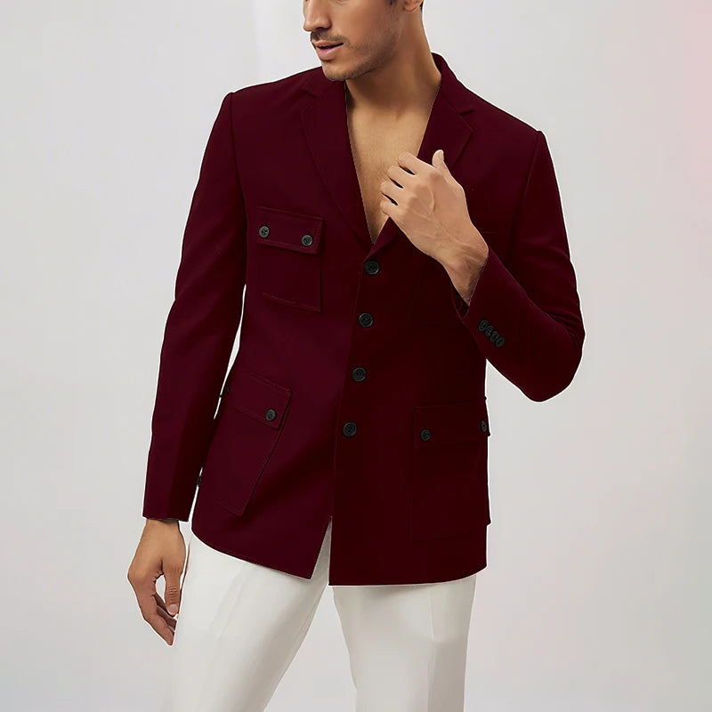 2025 New Style Stylish Men's Suit 2 Pieces Jacket Pants Casual Travel Commute Work Office Male Suits Set