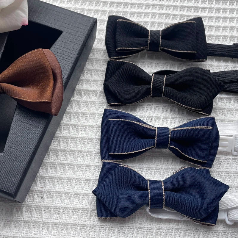 Boys Birthday Gentleman Bow Classic Solid Bowtie Kids Fashion Cravate Prom Butterfly Casual Bow Tie Gift Accessory