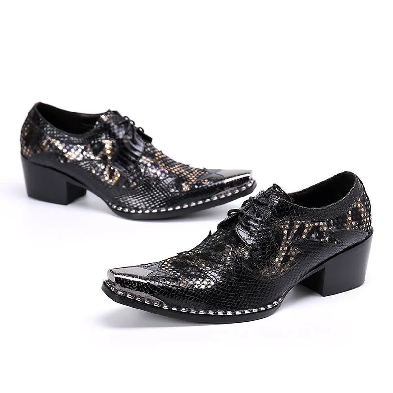 Handmade Mens Wedding Oxford Shoes Black Genuine Leather Flat Dress Shoes snake Crocodile Pattern Summer Business Formal Loafers